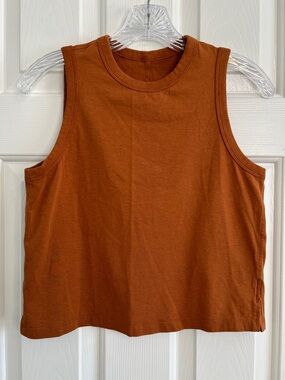 Lululemon rust brown orange boxy sleeveless cropped tank small
